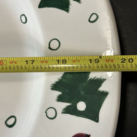 Studio Nova Holiday Cardinal Christmas 20" Oval Serving Platter KT547 Vintage - Picture 13 of 15